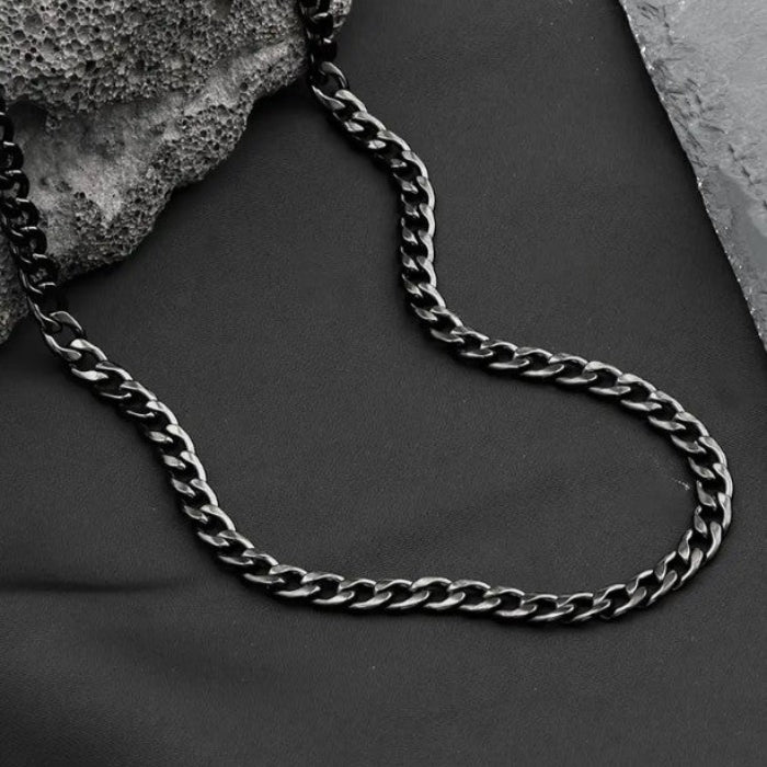 Stainless Steel Cuban Link Necklace & Bracelet Set