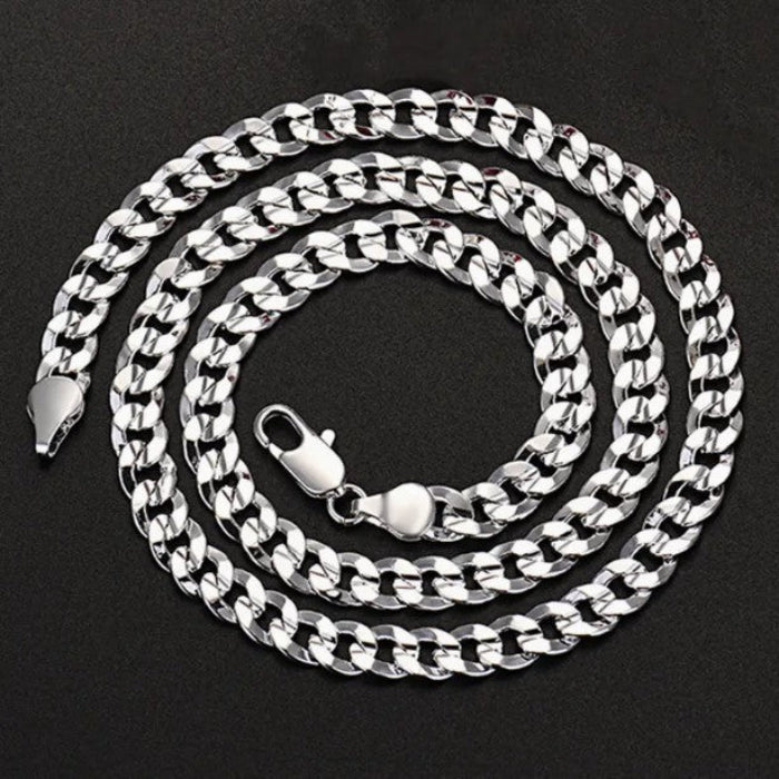 92.5% Solid Silver Cuban Link Necklace 5mm