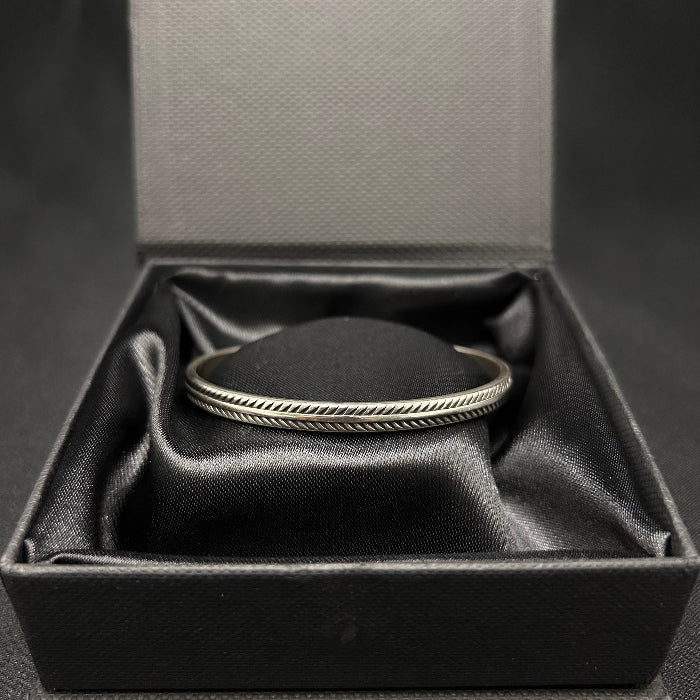 Copper Silver Plated Bamboo Leaf Open Cuff Bracelet